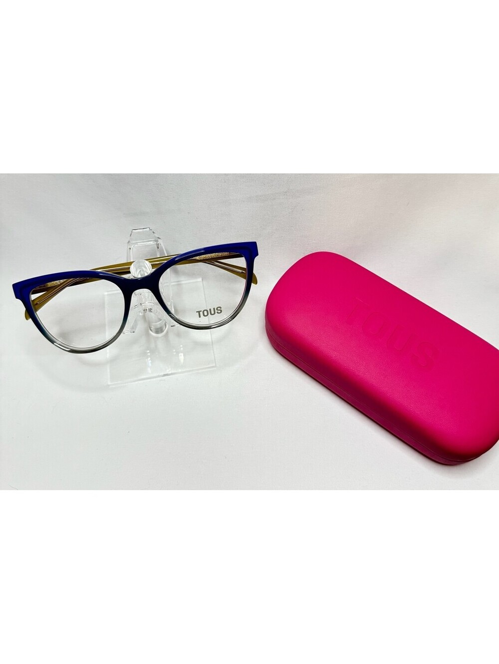 TOUS Eyeglass Frames Blue Unisex OS w/ Pink Case